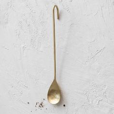 Forged Brass Long Stirring Spoon Brass Spoon, Bend, The End, The Top, Brass