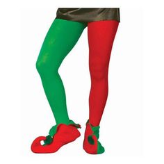 Aw man the second shift manager just called out! Lend a helping hand at the workshop when you put on a pair of Red and Green Tights for Adults! These opaque stockings have one red leg and one green leg both with closed-toe tops to make them as comfortable as possible. Great for jester and Twister costumes too. Size: One Size.  Color: Multicolor.  Gender: unisex.  Age Group: adult. Twister Costume, Green Elf, Opaque Stockings, Green Tights, Helping Hand, Helping Hands, Drip Dry, Socks And Hosiery, Socks Women