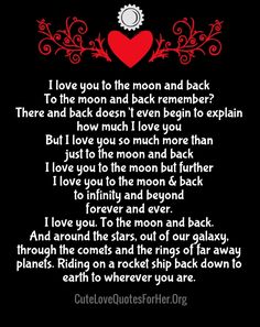 a poem that says i love you to the moon and back