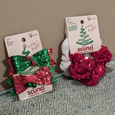 Scnci Holiday Hair Bows With Jingle Bells & Scnci Holiday Scrunchie, 2 Pack. 2 Pack Of Bows And 2 Pack Of Scrunchies Are Brand New And Never Been Used. A Perfect Way To Add A Little Sparkle To A Holiday Outfit. New To Poshmark? Use My Referral Code Kallie_chic When You Sign Up And You'll Get A $10 Discount On Your First Purchase Over $10 From Poshmark! :) Holiday Hair Bows, Holiday Hair, Holiday Outfit, Kids Hair Accessories, Jingle Bells, A Holiday, Holiday Outfits, Kids Accessories, Scrunchies