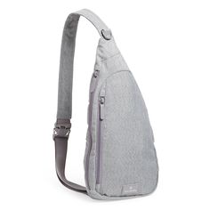 Wear this sling-style backpack over your back or across your front. Either way you carry it, you'll be ready for all the adventures your day brings! Outlet Exclusive Exterior features two front zip pockets Includes 13" strap extender Zip closure. Dimensions: 8. 75" w x 17. 25" h x 2. 5" d Handle/Strap Adjustable straps 37. 5" removable strap 13. 0" Weight: 0. 58 lb Vera Bradley Outlet Essential Sling Backpack in Medium Heather Gray Vera Bradley Luggage, Modern Backpack, Grey Seal, Commuter Backpack, Sling Pack, Luggage Backpack, Vera Bradley Bags, Your Back, Handbag Backpack