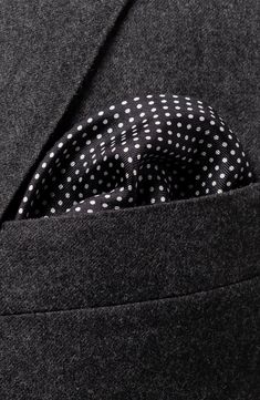 A crisp dot grid distinguishes a versatile Italian pocket square cut from lustrous silk twill. 12" square 100% silk Dry clean Made in Italy Classic Black Pocket Square, Elegant Black Pocket Square For Semi-formal Occasions, Silk Pocket Square For Business, Classic Black Pocket Square For Business, Classic Silk Pocket Square For Business, Classic Color Palette, Silk Pocket Square, Dot Grid, Square Cut