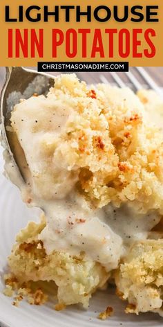 a plate with mashed potatoes and gravy on it that has the title text overlay