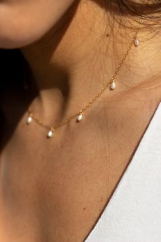 Jóias Body Chains, Silver Bridal Jewellery, Dainty Pearl Necklace, Delicate Jewelry, Gold Filled Jewelry, Dainty Necklace