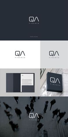 the logo for an investment firm is shown in black and white, with people walking around it