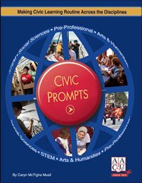 a book cover with pictures of people and the words civic propps on it in red