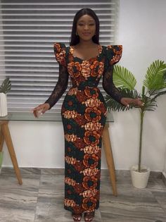 Ankara Fitted Dress, Six Pieces Gown, African Mermaid, African Dress Styles, Ankara Long Gown Styles, African Wedding Dress, Baby Dedication, African Fashion Ankara, Dress African