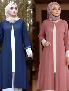 Eid Muslim Cardigan for Women Abaya one Piece Ramadan Abayas Woman Turkey Kimono Robe Moroccan Caftan Vestidos 2023 One Piece Ramadan, Women Abaya, Cardigan For Women, Moroccan Caftan