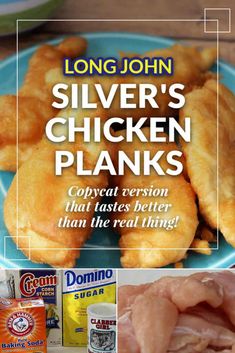 the cover of long john's silver's chicken planks cookbook is shown