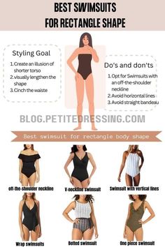 The Complete Swimsuit Guide for Rectangle Body Type Bathing Suit For Body Type, Rectangle Body Type, Petite Dressing, Swimsuit For Body Type, Swimsuit Body, Hourglass Body Shape