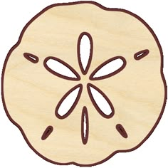 a wooden cutout of a sand dollar