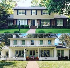 before and after pictures of a white house