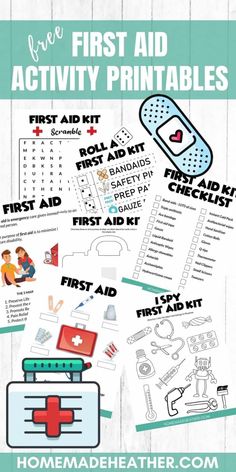 the first aid activity printables for kids to use on their own medical equipment