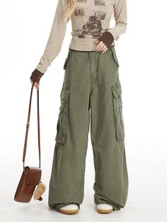 These high-waisted straight-leg pants are designed to flatter your figure by concealing and slimming your silhouette. The pants feature functional cargo pockets, adding a stylish and practical touch to the overall design.     Please note that the price includes one pair of pants only. SizeSMLXL2XLWaist6872768084Hips102106110114118Length104106108110112 Non-stretch Mid-rise Cargo Pants With Pockets, High Waist Fall Cargo Jeans, High Waist Cargo Jeans For Fall, Solid Color Straight Leg Cargo Pants With Belt Loops, Solid Straight Leg Cargo Pants With Belt Loops, Fall Straight Leg Pants With Cargo Pockets, Non-stretch Straight Leg Cargo Pants With Pockets, Non-stretch Wide Leg Utility Cargo Jeans, Non-stretch Utility Cargo Pants For Fall