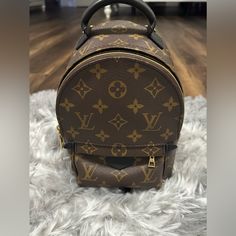 Authentic Sold Out Louis Vuitton Palm Springs Mini, Brown Gold, Palm Springs, Louis Vuitton Bag, Bag Lady, Louis Vuitton, Backpacks, Gold, Color