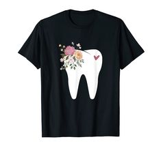 PRICES MAY VARY. This design with teeth and flower is for dentists, future dentists, dental students, orthodontists, dental assistants, dental hygienists, anyone who loves dental hygiene and dentistry. This is a great gift for birthdays, Christmas, anniversaries, or on any special occasion for a dental school graduate, anyone in the dentistry field, and medical staff who can relate to oral medicine and show the passion you have for teeth. Lightweight, Classic fit, Double-needle sleeve and bottom Dentist Assistant, Dental School, Dental Student, Medical Staff, Gifts For Dentist, Printed Carpet, Dental Assistant, Dental Hygiene, The Passion