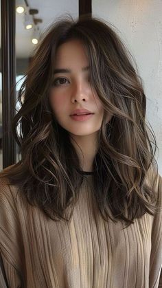 Hairstyle Tutorials, Layered Hairstyles, Haircut Styles, Wavy Hairstyles, Dark Brown Hair Color