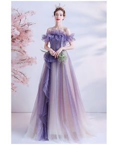 Ombre Wedding Dress, Ombre Wedding, Tulle Prom Dress, Prom, Prom Dresses, Wedding Dress, Purple, Dresses