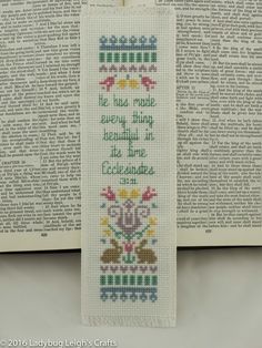 a cross stitch bookmark with the words, it is not easy to make everything beautiful