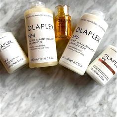 Olaplex Bundle Set Includes: 1 - Olaplex No. 3 Hair Perfector (3.3 Oz / 100 Ml) 1 - Olaplex No. 4 Bond Maintenance Shampoo (8.5 Oz / 250 Ml) 1 - Olaplex No. 5 Bond Maintenance Conditioner (8.5 Oz / 250 Ml) 1 - Olaplex No. 6 Bond Smoother Reparative Styling Creme (3.3 Oz / 100 Ml) 1 - Olaplex No. 7 Bonding Hair Oil (1 Oz / 30 Ml) What It Does: No. 3: A Pre-Shampoo Hair Treatment That Reduces Breakage And Split Ends For Visibly Healthier Hair. Proven To Relink Broken Disulfide Bonds Damaged By Che Olaplex Set, Shadow Root Blonde, Olaplex No 6, Hair Split Ends, Olaplex No 3, Broken Bonds, Skincare Selfcare, Mint Hair, Matrix Color