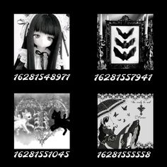 four different pictures with black and white images on them, each containing an individual's name