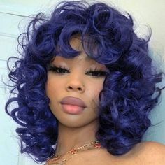 Category:Synthetic Wig; Gender:Women's; Wig Type:Natural Wigs; Occasion:Daily Wear,Party / Evening,Vacation,Birthday,Cosplay Costumes; Age Group:Adults; Color Shade:Blue; Hair Material:Synthetic Hair; Cap Construction:Machine Made; Texture:Curly; Length:Short; Features:Soft,Party,Cosplay,Comfortable,Fluffy; Heat Resistant:Yes; Listing Date:07/29/2024; Hairstyle:With Bangs; Can Be Permed:No; Theme:Retro Low Density Wigs, Blue Hair On Black Women, Colored Short Hair, Curly Blue Hair, Full Curly Hair, Big Curly Wig, Blue Curly Hair, Curly Wig For Black Women, Fluffy Afro