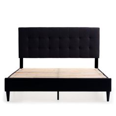 Weekender Jensen Platform Bed-Purely Relaxation Bed Frame Black, Tufted Upholstered Bed, Room Things, Tufted Upholstered Headboard, King King, Mattress Support, Tufted Headboard, Beds & Bed Frames, Adjustable Beds