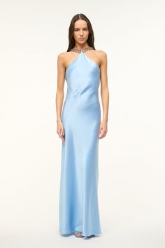 STAUD CADENCE DRESS AZURE Staud Dress, Light Blue Gown, Slip Gown, Mob Dress, Keds Champion, Flat Heel Boots, Sandal Platform, Blue Gown, Fashion 2024