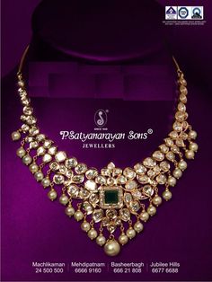 Diamond Jewellery Designs, Uncut Diamond Necklace, Diamond Necklace Indian, Indian Diamond Jewellery, Necklace With Pearl, Designer Diamond Jewellery, Gold Jewelry Simple Necklace, Gold Necklace Indian Bridal Jewelry, Gold Pendant Jewelry