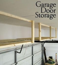 the garage door storage area is empty and ready to be put into place for work