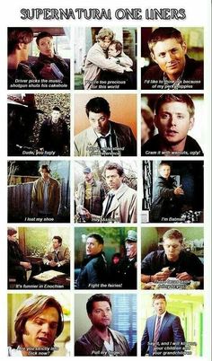 the supernatural one liners poster is shown