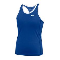 New With Tags, Nike Women's Size Large Blue Racerback Athletic Tank Top. Measures Flat Approx. 18 Inches Armpit To Armpit And 26 Inches Long. 88% Polyester, 12% Spandex. In Great Condition, See Photos. This Tank Top Is Kept In A Happy Pet Friendly, Smoke Free Home. Thank You! Bin#A3 Blue Summer Tank Top For Training, Blue Tank Top For Summer Training, Blue Training Tops For Summer, Blue Summer Training Tops, Nike Blue Sleeveless Tank Top, Cheer Team, Nike Tops, Athleisure, Athletic Tank Tops