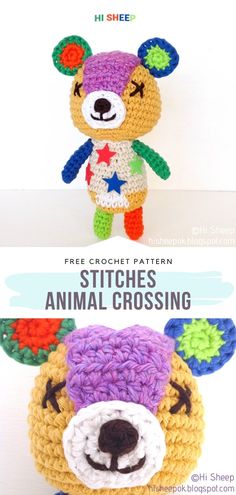 a crocheted stuffed animal is shown with the text, free crochet pattern