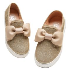 PRICES MAY VARY. 【FITTING TIPS】: Order half size up recommended. FUN GLITTER SNEAKERS: Featuring white sole and Sparkly upper, Cute Bow decoration, no stimulation to baby feet skin. 【EASY ON AND OFF】: Elastic strap slip-on design is very convenience for the toddlers/Little girl to take on/off easily by themselves 【SOFT AND COMFORTABLE】: The memory foam insole and leather inside allow the feet to be softly surrounded, these shoes for girls will not tire your daughter feet all day 【ANTI-SLIP AND F Sneakers Cute, Girls Dress Shoes, Glitter Sneakers, Cute Bow, Girls Toddler, Girls Sneakers, Shoes Loafers, Cute Bows