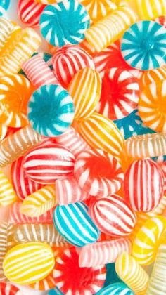 colorful candy candies are arranged in rows