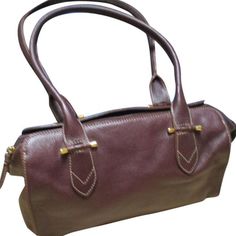 Classic Etienne Aigner Plum Maroon Leather 'Doctors Bag' Satchel With 1/2" Round Double Handles, 9-1/2" Drop. Logo Plate On Side. Neutral Cotton Plaid Fabric Lining. Interior 9" Zipper And 2 Open Pocket Compartments. Contrast Stitching. 12.25"L X 3.75"W X 8.75"H. All Measurements Are Approximate. J11011 Classic Purple Rectangular Satchel, Classic Purple Formal Shoulder Bag, Classic Formal Purple Shoulder Bag, Classic Purple Shoulder Bag, Classic Purple Satchel For Daily Use, Purple Leather Satchel For Formal Occasions, Classic Purple Leather Satchel, Formal Purple Shoulder Bag With Double Handle, Formal Purple Rectangular Satchel