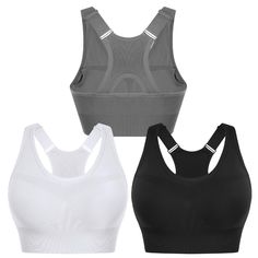 PRICES MAY VARY. High Elastic Material: The Supportive sports bras for women adjustable is made of moisture wicking,lightweight,soft fabric. The medium and high support sports bra has high impact and breathable features ot keep you dry and comfortable during your workout while maintaining a perfect bust shape Adjustable Straps: This adjustable sports bra comes with upgraded adjustable straps that reduce bouncing and are designed for a customized fit;whether you need more lift,extra support,or se Breathable High Stretch Racerback Bra, Breathable Supportive Training Bra, Supportive Breathable Bra For Training, Supportive Breathable Training Bra, Breathable Racerback Bra With Medium Support, Breathable Medium Support Racerback Bra, Breathable Stretch Bra For Light Sports, Breathable Medium Support Workout Bra, Breathable Racerback Bra For Light Exercise