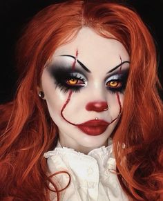 Carnaval Make-up, Makeup Clown, Halloween Makeup Clown, Fantasy Make-up, Halloweenský Makeup, Halloween Make-up Looks, Holloween Makeup, Halloween Nails Diy, Creepy Halloween Makeup