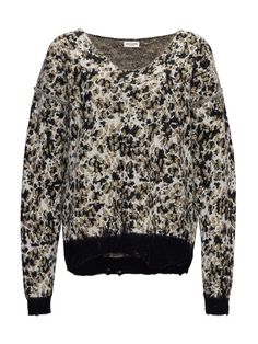 Composition: 46% Wool, 20% Polyamide, 18% Mohair, 10% Metallic Polyester, 6% Alpaca Leopard Sweater, Givenchy Women, Androgynous Fashion, Saint Laurent Paris, Leopard Pattern, Yoga Wear, Dress Codes, Wool Sweaters, Alpaca