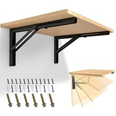 an image of a desk with some tools and accessories on it's side, including screwdrives