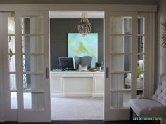 an open door leading to a home office