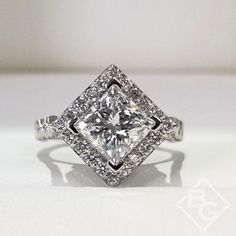 Barkev's Halo Prong Set Princess Cut Diamond Engagement Ring Marquee Diamond Rings, Princess Cut Halo Ring, Princess Cut Halo, Classic Diamond Ring, Princess Cut Diamond Engagement Ring, Princess Diamond Ring, Cute Engagement Rings, Princess Cut Rings, Princess Cut Engagement Rings