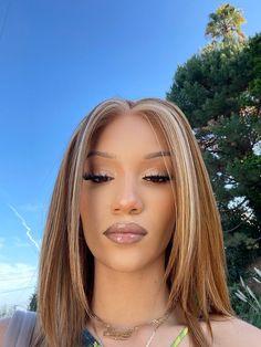 Ginger Blonde Hair, Black Hair With Blonde Highlights, Red Hair With Blonde Highlights, Blonde Natural Hair, Silk Press Natural Hair, Hair Color Options, Ginger Hair Color, Dyed Natural Hair