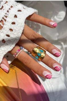 Vibrant Nail Designs, Summer Vacation Nails, Gucci Nails, Magic Nails, Fantasy Nails, Sassy Nails, Tie Dye Nails, Subtle Nails, Vibrant Nails