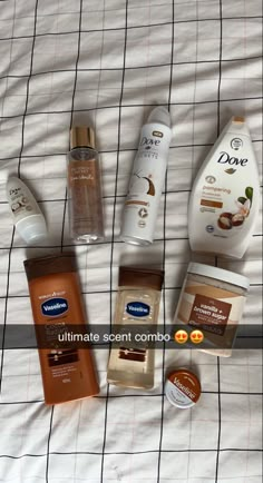 Vanilla Scented Body Products, Vaseline Shea Butter, Shower Routine Scents, Best Products For Skin Care Routine, Best Smelling Shower Products, Sophie Astethic, Vanilla Smell Combo, Cocoa Butter Scrub, Body Care Collection Aesthetic