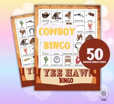 Hello! Looking for fun activities for your Baby Shower or Cowboy Birthday? Check out my Printable Western Bingo Game! WHAT YOU WILL GET: (DIGITAL DOWNLOAD ONLY) 50 unique Bingo Cards Calling Cards Tokens 8.5x11" & 5x.8" sizes IMPORTANT: This is a digital product. No physical items will be sent. Buy once and print as many times as you need! Colors may vary slightly due to monitor and printer variations. HOW IT WORKS: Purchase the listing. Download your files from your Etsy account under 'Purchase Western Birthday, Bingo Cards Printable, Cowboy Birthday, Fun Printables, Yee Haw, Bingo Games, Cow Girl, Party Activities, Bingo Cards