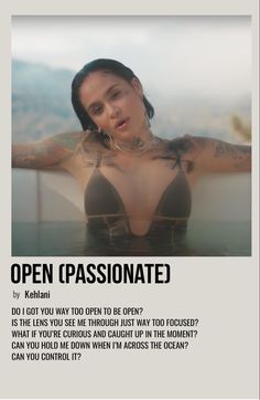 Kehlani Open Passionate, Kehlani Song Inspired Tattoos, Kehlani Song, Kehlani Poster, Song Tattoos, Song Posters, Collage Prints, Music Poster Ideas, Uni Room