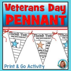 veterans day pennants with the words thank you for your service and stars on them