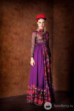 03-laroom_lookbook_spring-summer_ Frida Style, Daily Uniform, Latina Outfit, Violet Dress, Flamenco Dancer