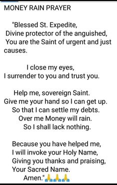 a poem with the words money rain prayer